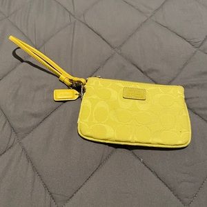 Coach Lime Green Wristlet